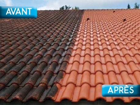 Réalisation : traitement hydrofuge appliqué sur une couverture en tuiles